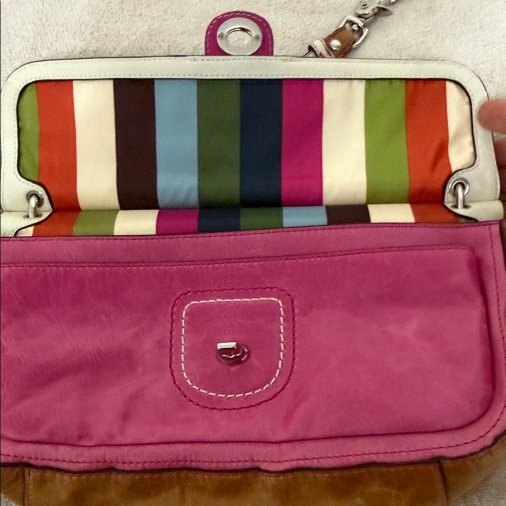 Coach Two-Tone Pink and Brown Shoulder Bag with Silver Hardware $100 or B/0 - Picture 11 of 17